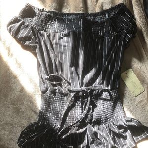 Black and white striped dressy shirt